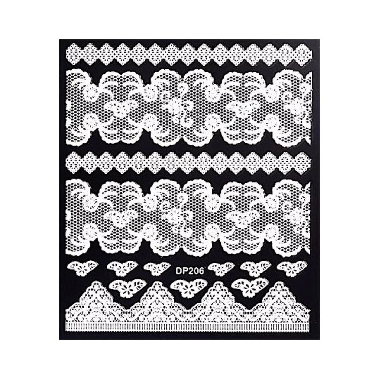 White Flowers Lace Nail Art Stickers - NSI Australia