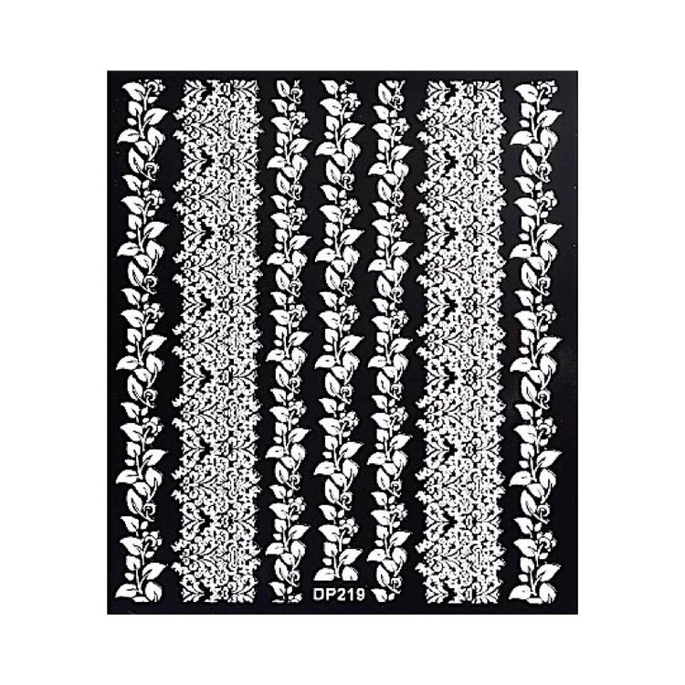 White Flowers Lace Nail Art Stickers - NSI Australia