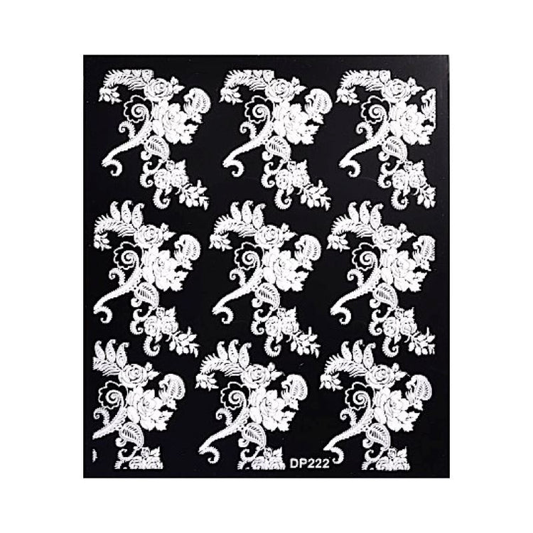 White Flowers Lace Nail Art Stickers - NSI Australia