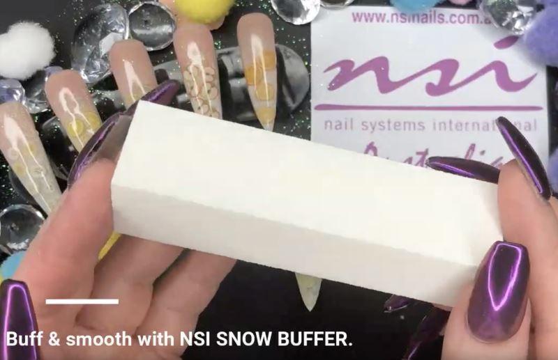 White Nail Buffer Block - Snow Buffer - NSI Australia
