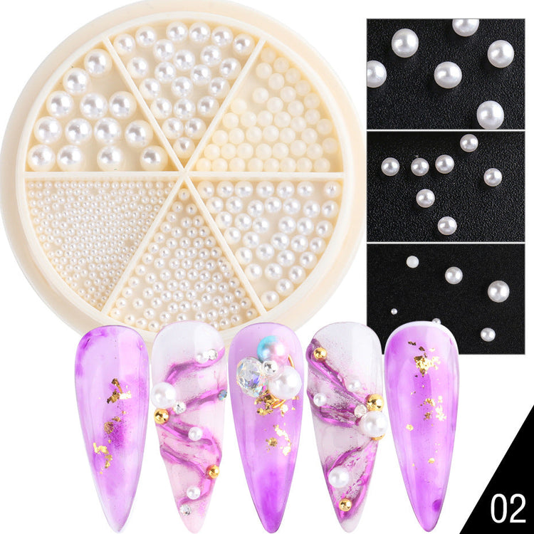 White Pearls Nail Art Decoration Wheels - NSI Australia