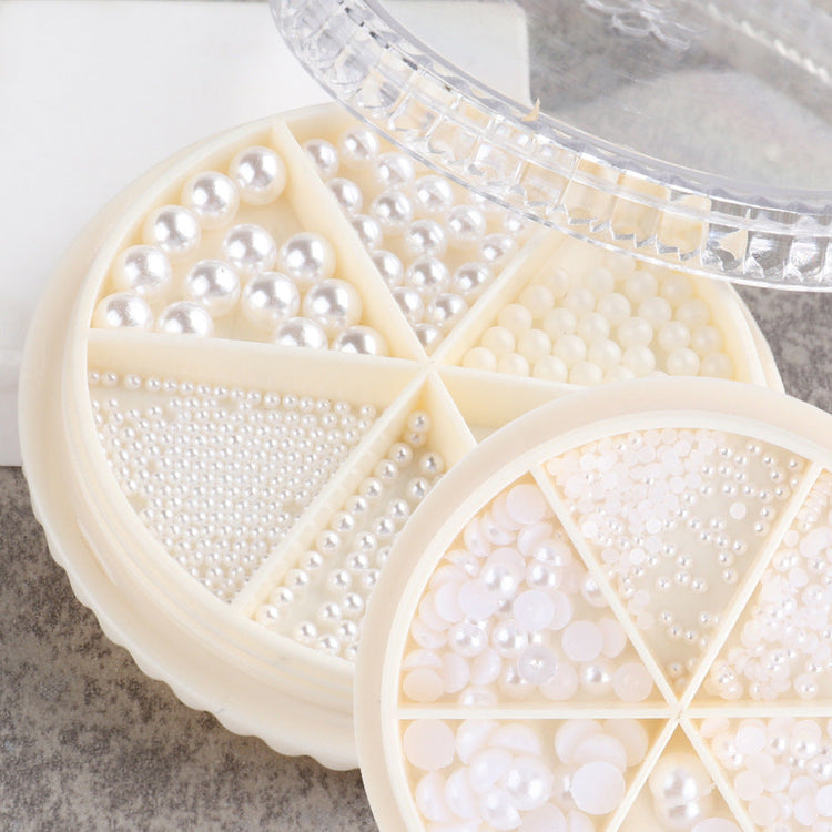 White Pearls Nail Art Decoration Wheels - NSI Australia