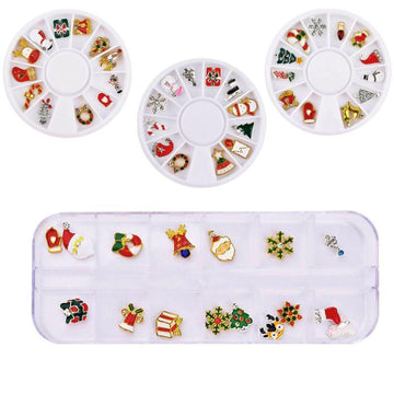 XMAS Charms Nail Art Decoration Wheels & Tray - NSI Australia