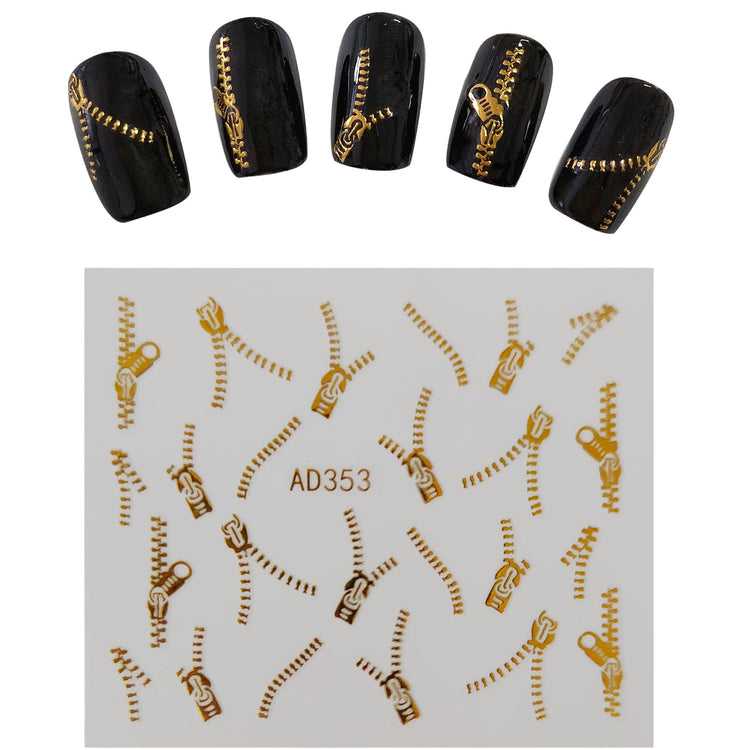 Zippers Nail Art Stickers - NSI Australia