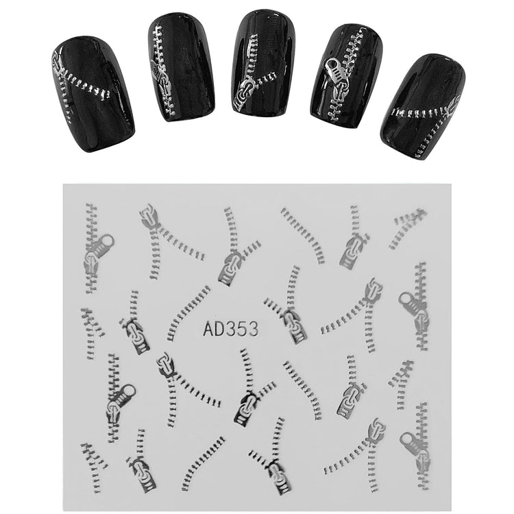 Zippers Nail Art Stickers - NSI Australia